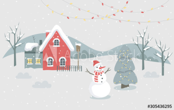 Christmas winter town vector illustration Christmas winter town vector illustration