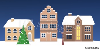 Christmas winter town vector illustration Christmas winter town vector illustration