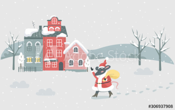 Christmas winter town vector illustration Christmas winter town vector illustration