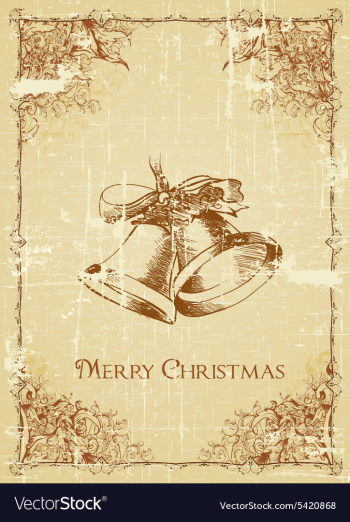 Christmas with bells vector image