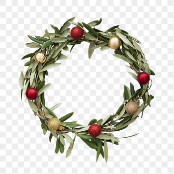 Christmas wreath png sticker, transparent | Free PNG - rawpixel