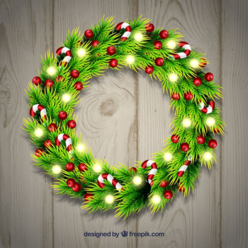 Christmas wreath with lights