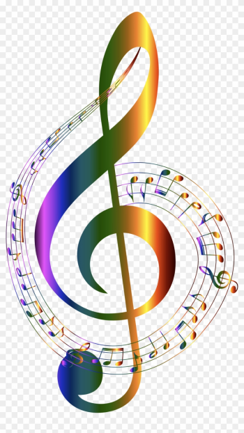 Chromatic Musical Notes Typography No Background Clipart - Transparent Background Music Notes