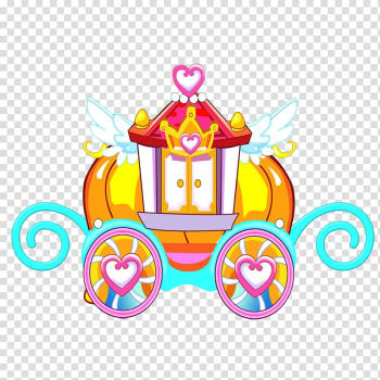 Cinderella Pumpkin Cartoon, Cartoon love pumpkin carriage transparent background PNG clipart