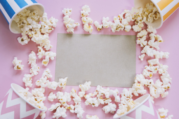 Cinema concept with card Cinema concept with card