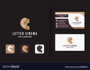 cinema letter c logo and business card design cinema letter c logo and business card design