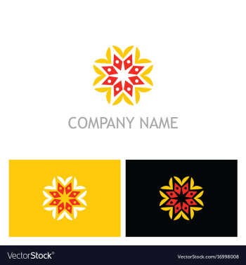 Circle abstract flower geometry logo vector image Circle abstract flower geometry logo vector image