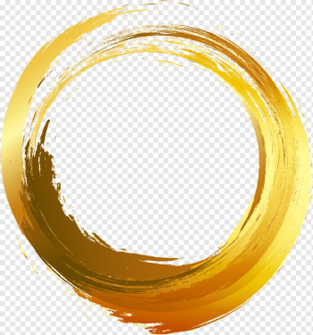 Circle Brush Painting, painted gold ink, round brown template, watercolor Painting, ink, gold Coin png