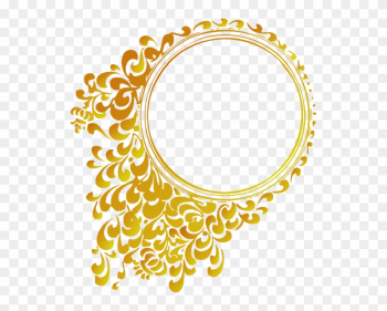 Circle Frame Clipart - Vector Golden Frame Png