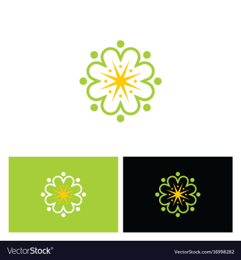 Circle geometry beauty flower logo vector image Circle geometry beauty flower logo vector image