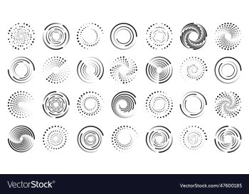 circle halftone set dot pattern half tone round