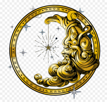 Circle Illustration - Golden moon illustration Circle Illustration - Golden moon illustration