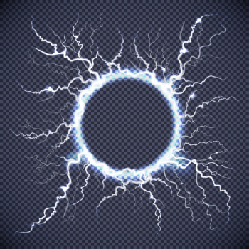 Circle lightning realistic transparent background Free Vector Circle lightning realistic transparent background Free Vector
