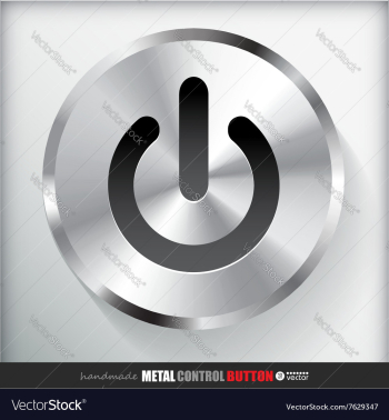 Circle Metal Start Power Button vector image