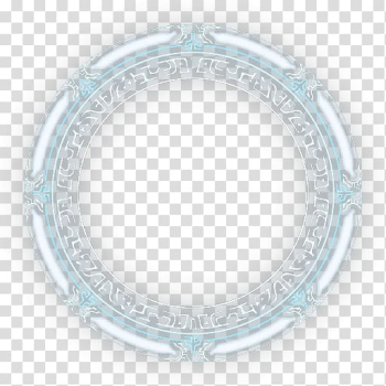 Circle Religion Islam Pattern, Magic circle of blue light emission, round white and blue frame transparent background PNG clipart