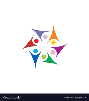  					Circle star people group colorful connect joy logo vector image														