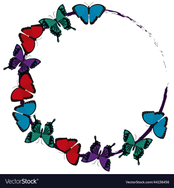 circle wreath with colorful butterflies on it