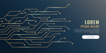 Circuit lines diagram technology banner Circuit lines diagram technology banner