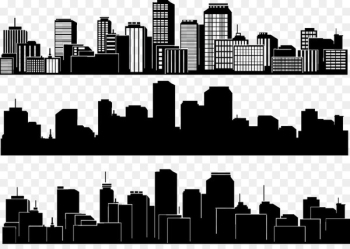 City Silhouette Skyline Building - Black and white city silhouette 
