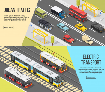 City transport banners set Free Vector City transport banners set Free Vector