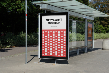 Citylight on a Bus Stop Mockup