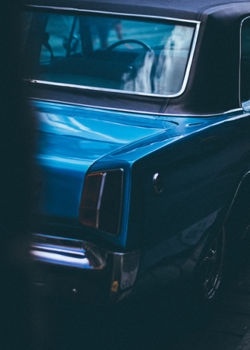 Classic Blue Vehicle Parked Classic Blue Vehicle Parked