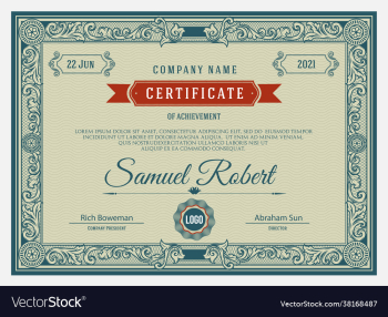 classic certificate old design template