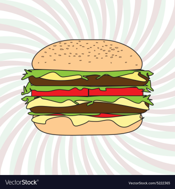 Classic hamburger design element vector image Classic hamburger design element vector image