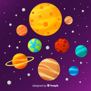 Classic solar system scheme with flat deisgn Classic solar system scheme with flat deisgn