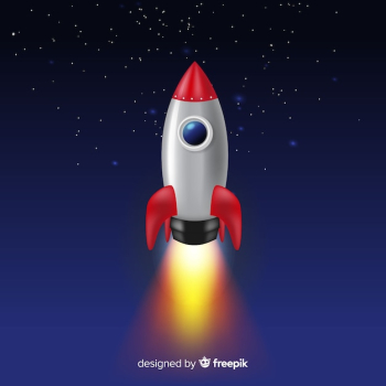 Classic space rocket with realistic design Classic space rocket with realistic design