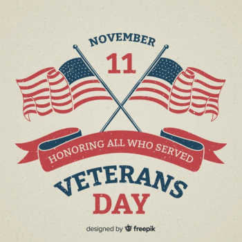 Classic veteran's day composition with vintage design