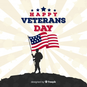 Classic veteran's day composition with vintage design