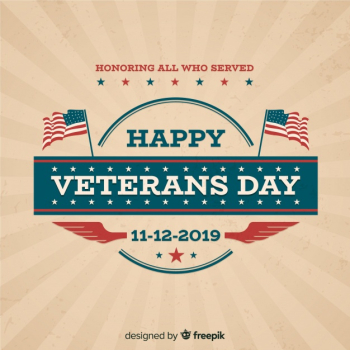 Classic veteran's day composition with vintage design