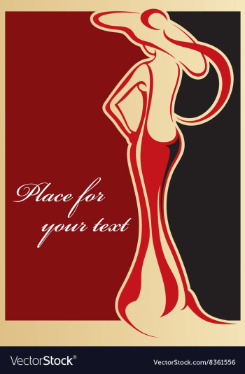 Classical Female Carton with Text Space vector image Classical Female Carton with Text Space vector image
