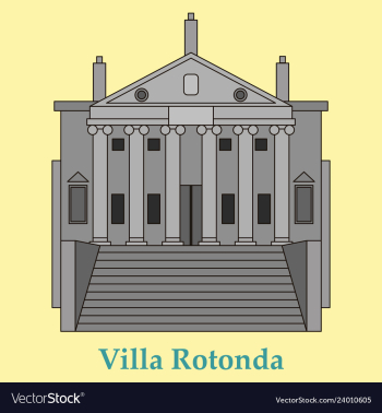 Classical villa with rotunda historical mansion vector image Classical villa with rotunda historical mansion vector image