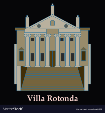 Classical villa with rotunda historical mansion vector image Classical villa with rotunda historical mansion vector image