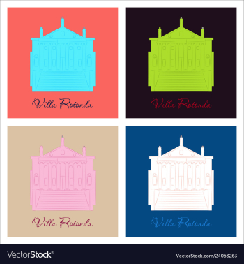 Classical villa with rotunda historical mansion vector image Classical villa with rotunda historical mansion vector image