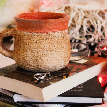 Clay Mug on Book Clay Mug on Book