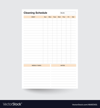 cleaning schedule cleaning schedule