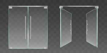 Clear glass doors open and closed Free Vector Clear glass doors open and closed Free Vector