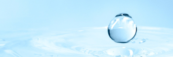 Clear water drop on water blue background Clear water drop on water blue background