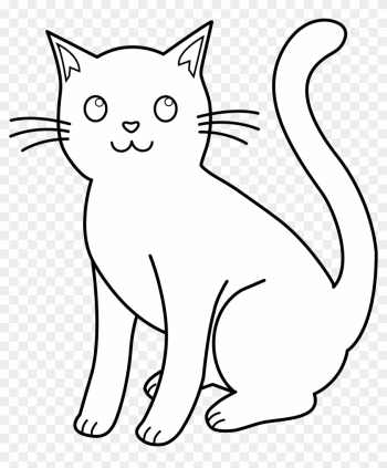 Clip Art - Cat Black And White Drawing