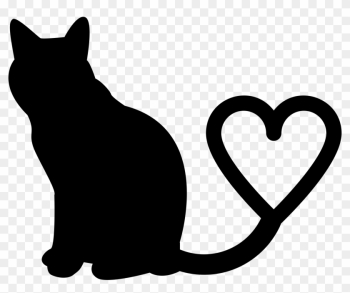 Clip Art Cat Heart Clipart 2 Silhouette Tail - Cat Silhouette With Heart Clip Art Cat Heart Clipart 2 Silhouette Tail - Cat Silhouette With Heart