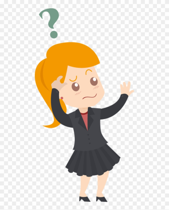 Clip Art - Confused Business Woman Cartoon
