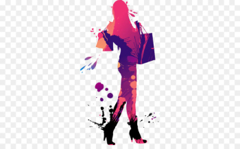 Clip Art Women Fashion Model Woman Clip art - Colored female silhouette decoration 