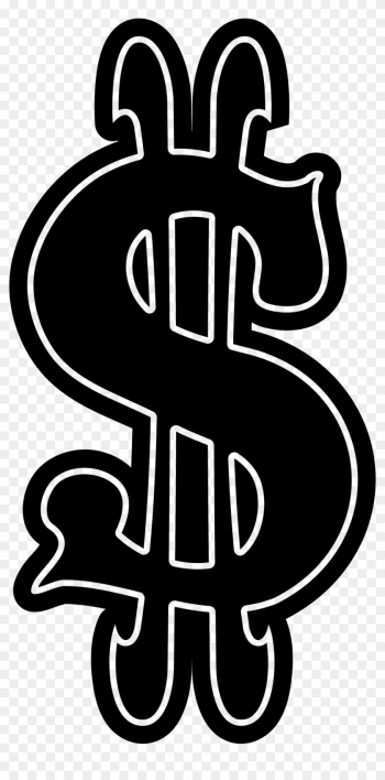Clipart - Black And White Money Sign Clipart - Black And White Money Sign