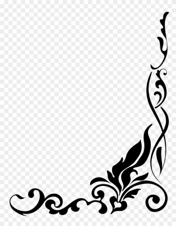 Clipart Borders - Black And White Floral Border Png