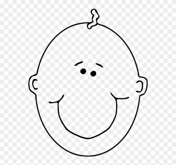 Clipart - Boyface8 Outline - Baby Face Outline