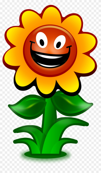 Clipart - Cartoon Flower With Face