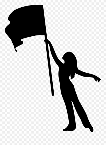 Clipart Color Guard Flag Girl Silhouette - Color Guard Flag Clip ...